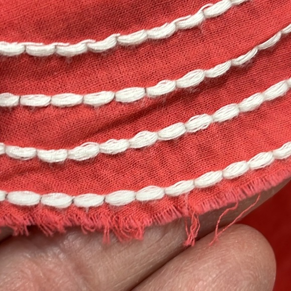 SHOW ME YOUR MUMU Claudine Embroidered Coral Poet SLV V-Neck Tie Tunic Dress S - Picture 11 of 16